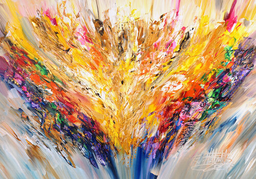 Positive Energy Gold S 1 van Peter Nottrott, Schilderij te koop op Singulart