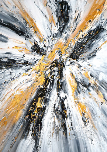 Elegance Anthracite Gold S 1 van Peter Nottrott, Schilderij te koop op Singulart