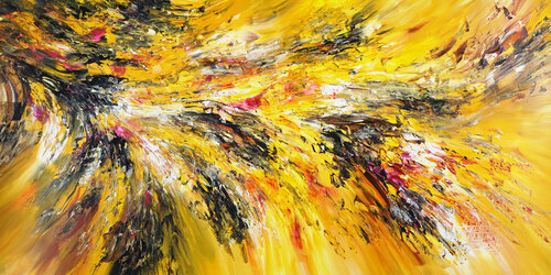 Yellow Energy XXL 2 van Peter Nottrott, Schilderij te koop op Singulart