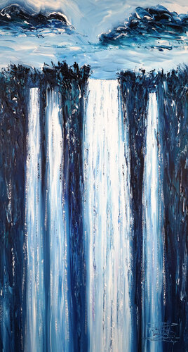 Blue Mystery Waterfall L 2 di Peter Nottrott, Pittura in vendita su Singulart