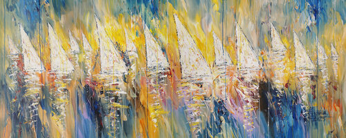 Slim: Sunny Sailing 1 by Peter Nottrott, Painting for Sale on Singulart