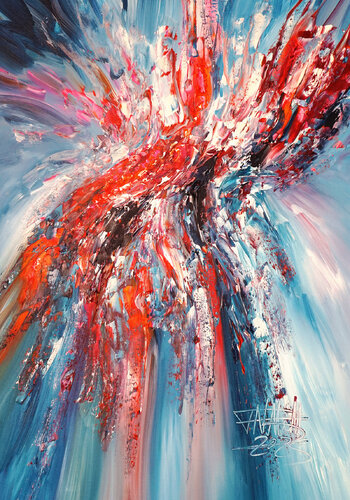 Turquoise Magenta S 1 van Peter Nottrott, Schilderij te koop op Singulart
