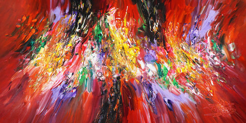 Red Daydream XXL  United Charity van Peter Nottrott, Schilderij te koop op Singulart