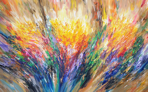 Extreme large abstract Positive Energy XXXL 9 van Peter Nottrott, Schilderij te koop op Singulart