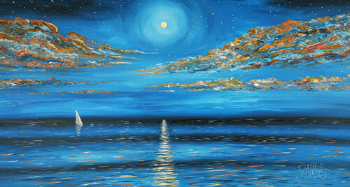 Romantic Night Sailing L 3 von Peter Nottrott, Malerei kaufen auf Singulart
