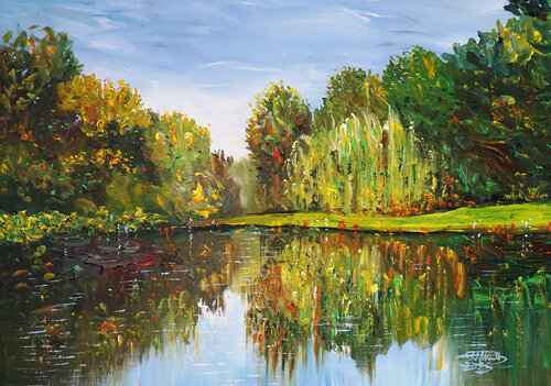 Romantic Summer Lake S 1 van Peter Nottrott, Schilderij te koop op Singulart