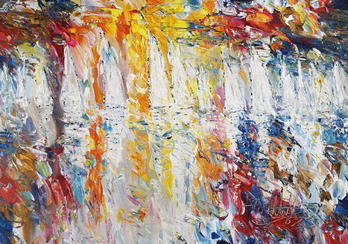 Sail Boat Regatta S 1 par Peter Nottrott, Peinture en vente sur Singulart