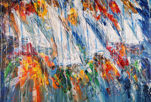 Summer Sailing Regatta XL 3 van Peter Nottrott, Schilderij te koop op Singulart