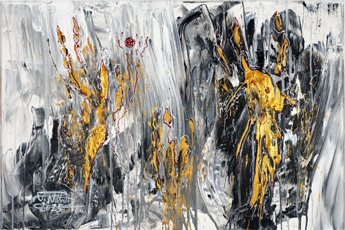 Inspired By Gold XS 1 van Peter Nottrott, Schilderij te koop op Singulart
