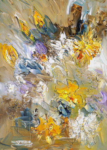 Flowery Symphony XS 1 van Peter Nottrott, Schilderij te koop op Singulart