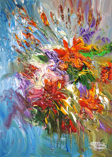 Flowery Symphony XS 3 by Peter Nottrott, Painting for Sale on Singulart