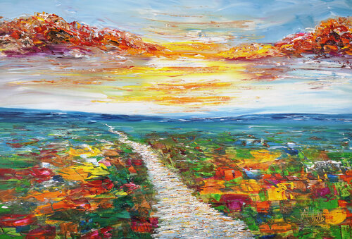 Beautiful Autumn Landscape XL 4 di Peter Nottrott, Pittura in vendita su Singulart