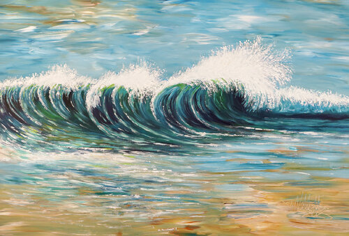 Seascape Breaking Waves XL 6 van Peter Nottrott, Schilderij te koop op Singulart
