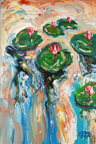 Water Lilies XS 2 van Peter Nottrott, Schilderij te koop op Singulart