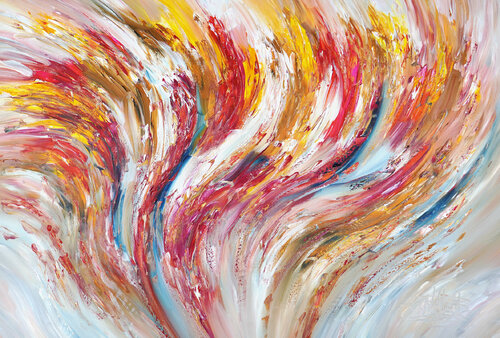 Yellow And Red Vibrations XL 1 van Peter Nottrott, Schilderij te koop op Singulart