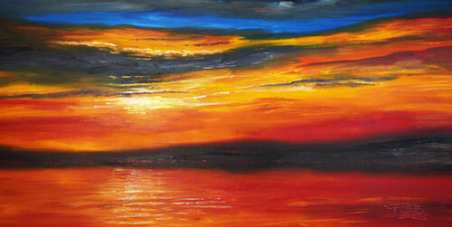 Romantic Evening Sun XXL 2 van Peter Nottrott, Schilderij te koop op Singulart