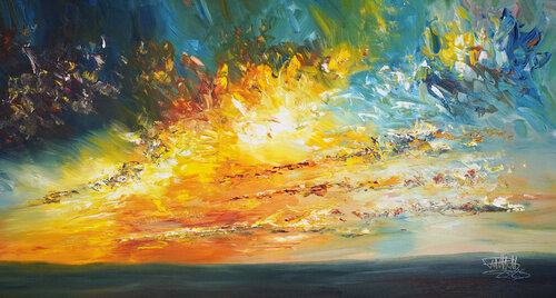 Romantic Clouds At Sunset L 1 von Peter Nottrott, Malerei kaufen auf Singulart
