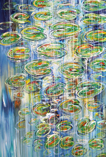 Water Lilies XL 1 van Peter Nottrott, Schilderij te koop op Singulart