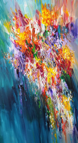 Blue Awesome Moment L 1 by Peter Nottrott, Painting for Sale on Singulart