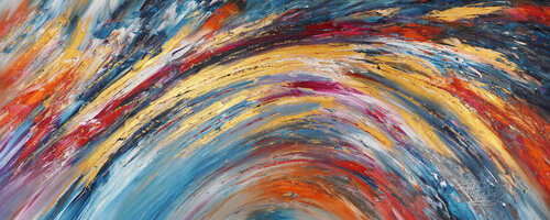 Slim: Blue Magenta Gold 5 de Peter Nottrott, Pintura a la venta en Singulart