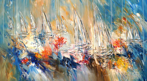 Sailing Boat Impressions L 1 de Peter Nottrott, Pintura a la venta en Singulart
