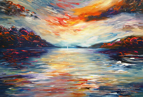 Romantic Sunset Sailing XL 1 de Peter Nottrott, Pintura a la venta en Singulart