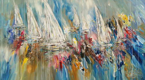 Sailing Boat Impressions L 2 de Peter Nottrott, Pintura a la venta en Singulart