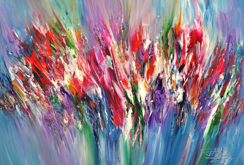 Purple Pink Flowery XL 1 di Peter Nottrott, Pittura in vendita su Singulart