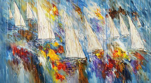 Stormy Sailing Regatta XXL 2 van Peter Nottrott, Schilderij te koop op Singulart