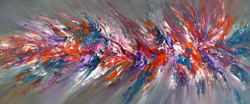 Slim: Magenta Pink 1 van Peter Nottrott, Schilderij te koop op Singulart