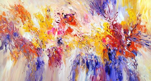 Yellow Lavender Red L 1 van Peter Nottrott, Schilderij te koop op Singulart