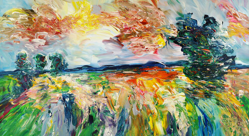 Beautiful Summer Landscape L 1 van Peter Nottrott, Schilderij te koop op Singulart