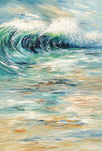 Seascape Breaking Waves XL 3 van Peter Nottrott, Schilderij te koop op Singulart