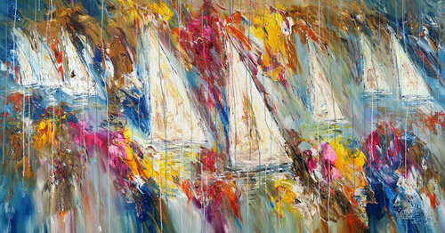 Stormy Sailing Regatta XXL 3 van Peter Nottrott, Schilderij te koop op Singulart