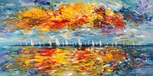 Seascape Sailing Impressions XXL 5 van Peter Nottrott, Schilderij te koop op Singulart