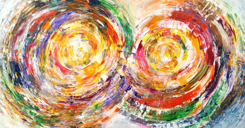 Extra large abstract Circles XXL 2 van Peter Nottrott, Schilderij te koop op Singulart