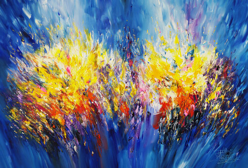 Blue Symphony XL 7 van Peter Nottrott, Schilderij te koop op Singulart
