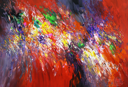 large abstract Amazing Red Daydream XL 1 de Peter Nottrott, Pintura a la venta en Singulart
