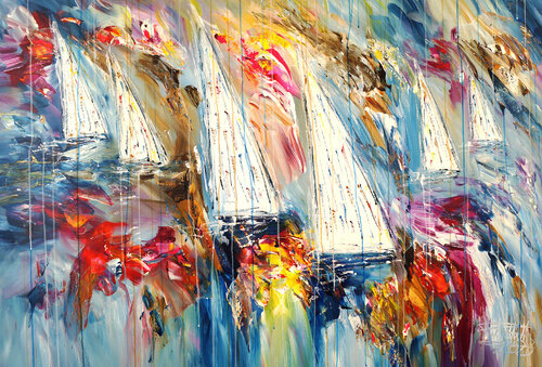 Stormy Sailing Regatta XL 2 van Peter Nottrott, Schilderij te koop op Singulart