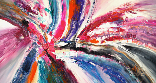 Anthracite Magenta L 5 van Peter Nottrott, Schilderij te koop op Singulart