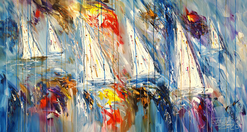 Stormy Sailing Regatta L 2 van Peter Nottrott, Schilderij te koop op Singulart