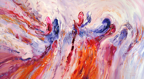 Magenta Abstraction L 1 van Peter Nottrott, Schilderij te koop op Singulart