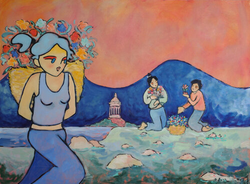 Promeneuse sentimentale di Etienne Quesnay, Pittura in vendita su Singulart