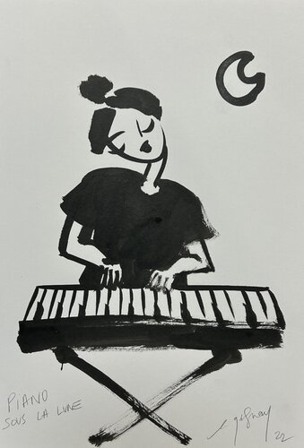 Piano sous la lune di Etienne Quesnay, Pittura in vendita su Singulart