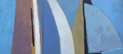 'Regatta. Blue' triptych di Olga Konoshchuk, Pittura in vendita su Singulart