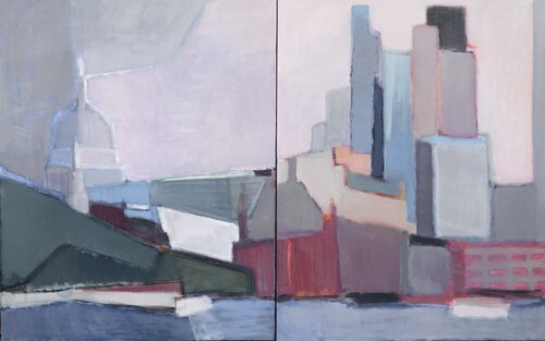 'Embankment. St. Paul’s Cathedral ‘diptych de Olga Konoshchuk, Pintura a la venta en Singulart