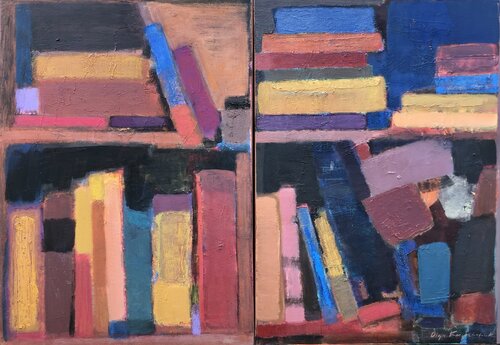 'Bookshelf I,II' Diptych par Olga Konoshchuk, Peinture en vente sur Singulart