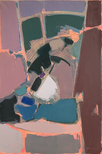 'Abstract II' ( The still-life of the bouquet in the round vase ) von Olga Konoshchuk, Malerei kaufen auf Singulart