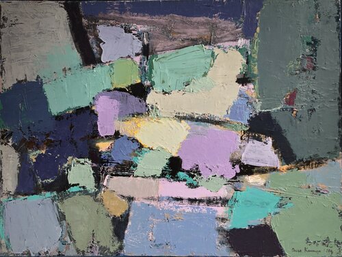 'Abstract composition. Green fields' von Olga Konoshchuk, Malerei kaufen auf Singulart
