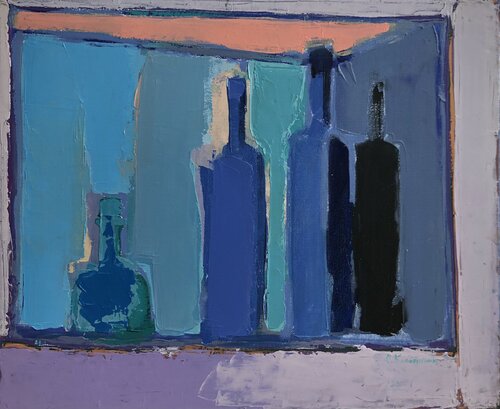 'Silhouette .Bottles' von Olga Konoshchuk, Malerei kaufen auf Singulart